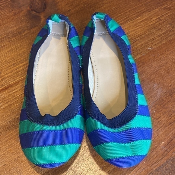 JCrew “crew cuts” green/blue stripe ballet flats 65875 Sz 4 NWOB - Picture 11 of 11